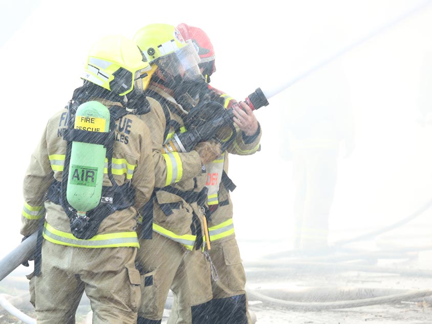 Two fire fighters
